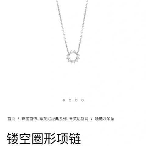 Tiffany 蒂芙尼 滿鑽鉑金太陽花項鍊 鏤空原形項鍊 滿天星小圓環 一圈爪鑲圓形明亮式
