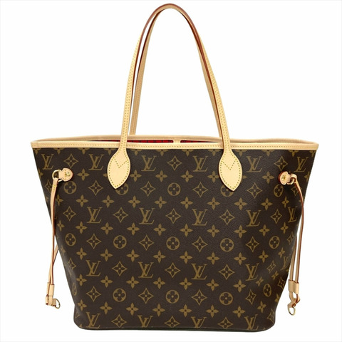 路易威登 Neverfull MM 手提包，Monogram 帆布，M41177，棕色，金色五金，RFID，女士款。