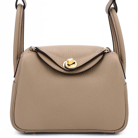 （極美大熱潮款）New Hermes Mini Lindy II Beige Marfa Gold Hardware 米色馬爾法 (Stamp G)