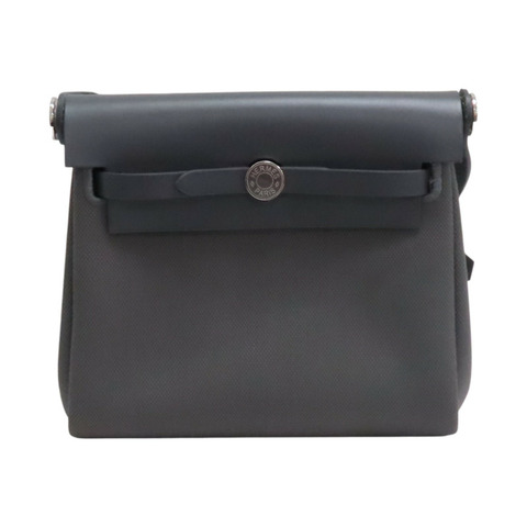 8F Gris Etain 錫器灰 牛皮 帆布 Herbag zip 20 肩背包 K刻【HERMES 愛馬仕】 H086430CK