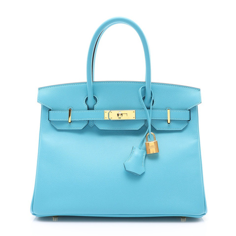 北方藍色 Epsom牛皮 Birkin 30 手提包 D刻 金釦【HERMES 愛馬仕】
