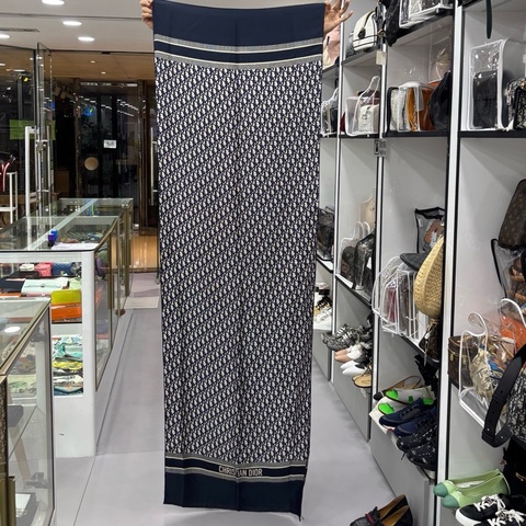 Dior 迪奧 Oblique雙面 桑蠶絲披肩 配件 圍巾/披肩 OS 尺寸：66*200cm