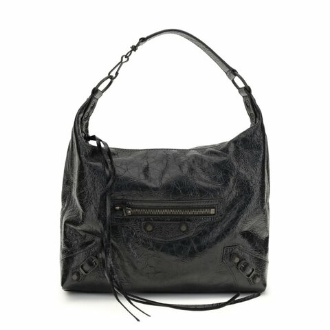 【Balenciaga 巴黎世家】Le City Hobo 小款 羊皮 肩背包 斜背包 黑色 8525692ABEK1000