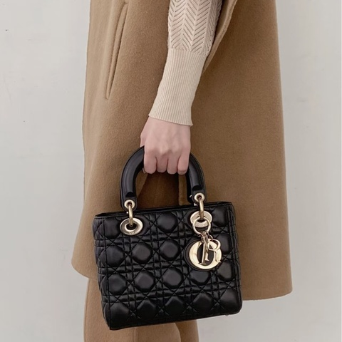 DIOR🖤黑羊皮LADY黛妃M0538