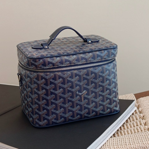 Goyard戈雅 藍色 手提化妝包
