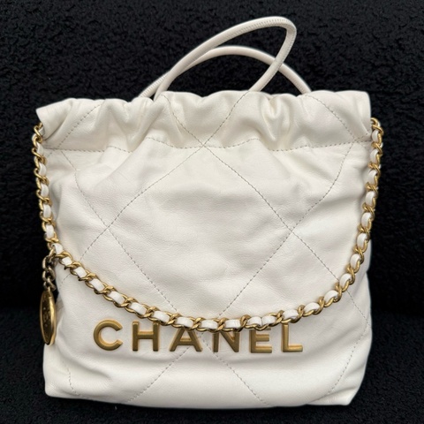 Chanel 香奈兒 白色22bag mini 單肩包