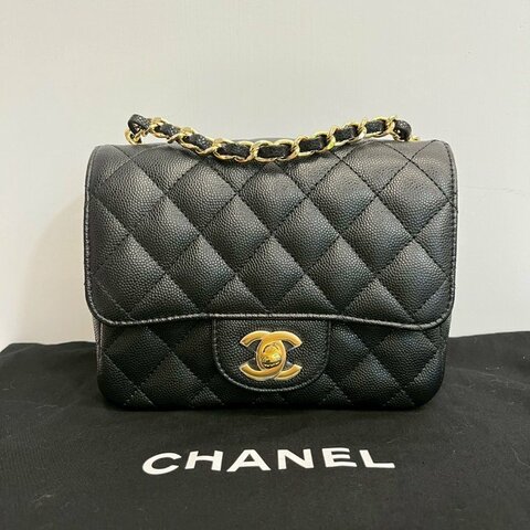 Chanel 方胖黑金荔枝牛 完整雷標