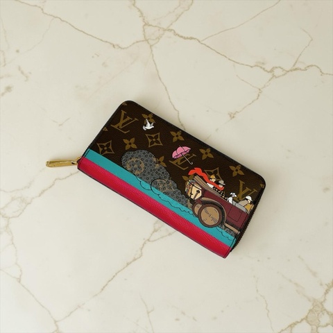 莉亞精品♡ LV m61360 拉鍊長夾 粉 二手