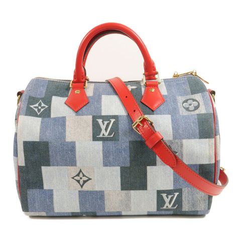 LOUIS VUITTON Monogram Denim Speedy Bandouliere 30手挽肩背兩用袋