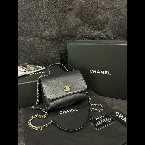 香奈兒/Chanel 黑金小號郵差包