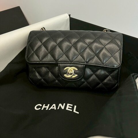 Chanel CF20 黑金荔枝牛