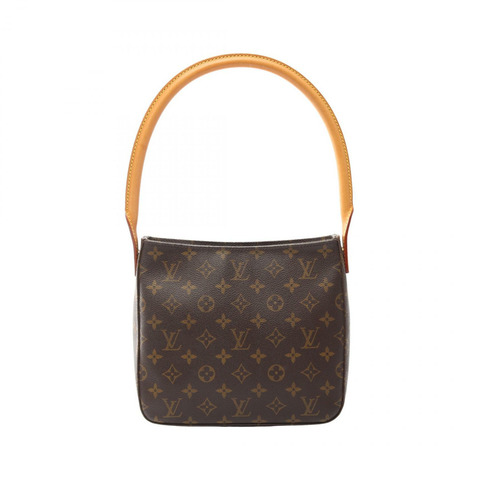 路易威登 Looping MM Monogram 單肩包 M51146 PVC 塗層帆布皮革棕色二手女款