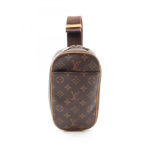 路易威登 Pochette Gange Monogram 腰包/斜背包 M51870 PVC塗層帆布皮革 棕色 二手 男女通用