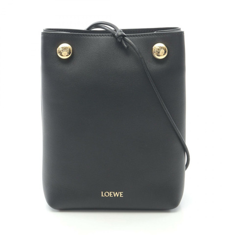 LOEWE PEBBLE 手拿包單肩包 CANBSPPX011100 黑色皮革 新款 女士