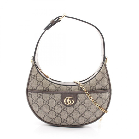 GUCCI Ophidia GG Supreme 鏈條單肩手提包 帆布皮革 米棕色 全新