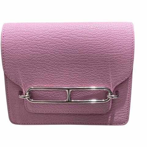 HERMES 愛馬仕 ROULIS SLIM 粉色 皮革 銀釦
