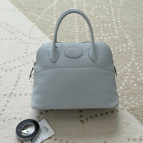 Hermes bolide31 保齡球包31 聖杯藍銀扣TC皮 Y刻