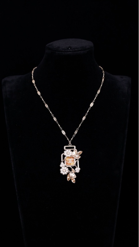 Chanel 22K5号香水瓶麦穗项链金色