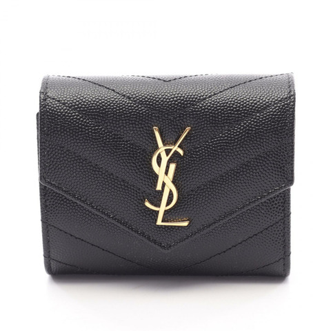SAINT LAURENT PARIS Cassandra 多折三折長款皮夾 692061BOW011000 皮革 黑色 新款 女士
