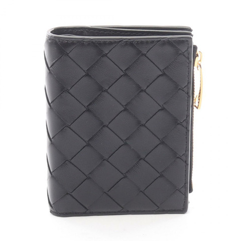 BOTTEGA VENETA Intrecciato 小號雙折皮夾 742330VCPP38425 皮革 黑色 全新 男女通用