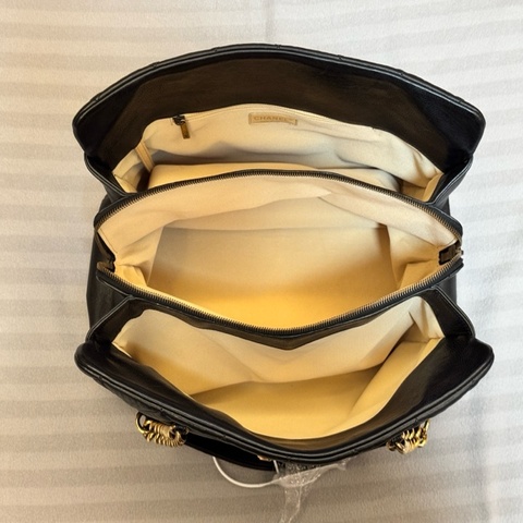 Chanel GST 17開限定款機場包/黑金牛皮托特包