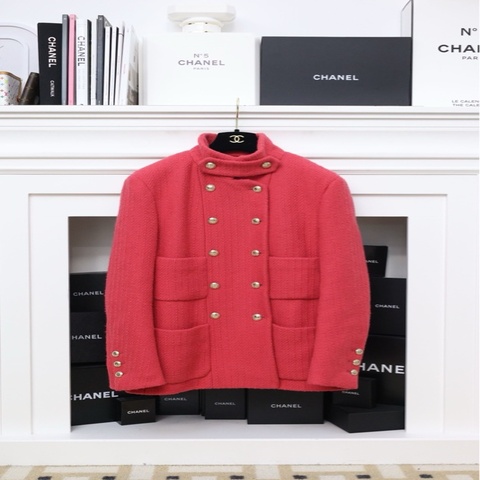 Chanel 20K马术系列红色双排扣四口袋外套