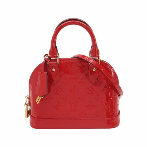 Louis Vuitton (LV) AlmaBB漆皮壓花老花貝殼包斜背包包肩肩包