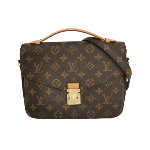 Louis Vuitton (LV) Pochette Metis中型植鞣革Monogram印花S-lock鎖扣斜背包肩肩包