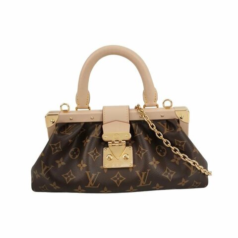 Louis Vuitton (LV) 植鞣革Monogram印花肩背包晶片款