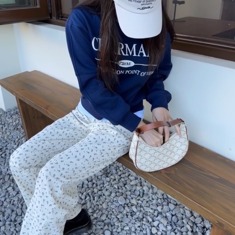 【98新 保值款❤️大牌平替✨ 全網最低價！】Celine/賽琳 AVA凱旋門 白色老花腋下包（下單前先詢問庫存❗️❗️）
