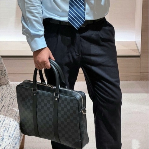 【98新❤️商務通勤必備✨ 全網最低價！】Louis Vuitton/LV 棋盤格公文包手提包（下單前先詢問庫存❗️❗️）