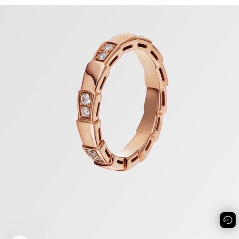BVLGARI 骨半鑽戒指54號 全套