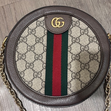 GUCCI老花圓餅側背包