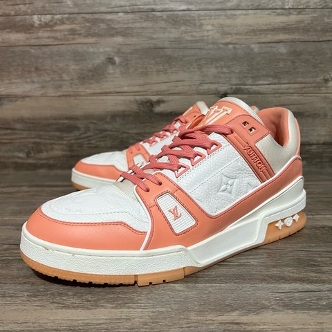 Louis Vuitton路易威登 trainer 白粉 水蜜桃  42碼