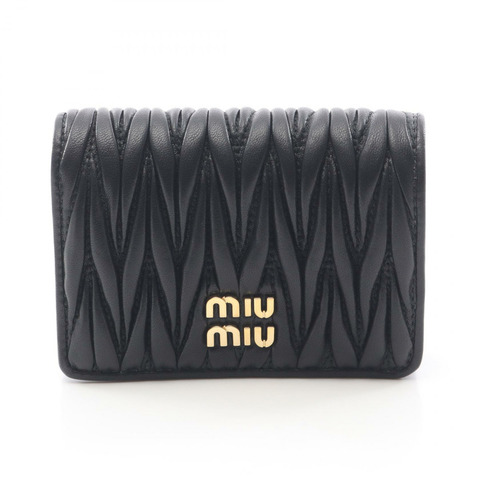 Miu Miu Materasse 雙折皮夾 5MV021AFPPF0002 皮革 黑色 全新 女士
