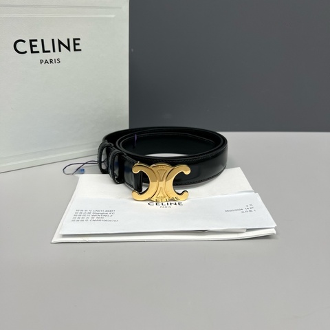Celine賽琳 黑金凱旋門腰帶 成色98新，80碼