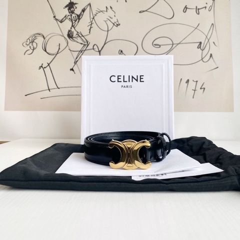 Celine賽琳 黑金凱旋門腰帶 成色98新，80碼