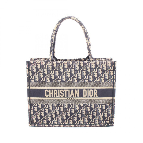 Dior BOOK TOTE 中型手提包 M1296ZRIW_M828 帆布 海軍藍 米色 二手 女士