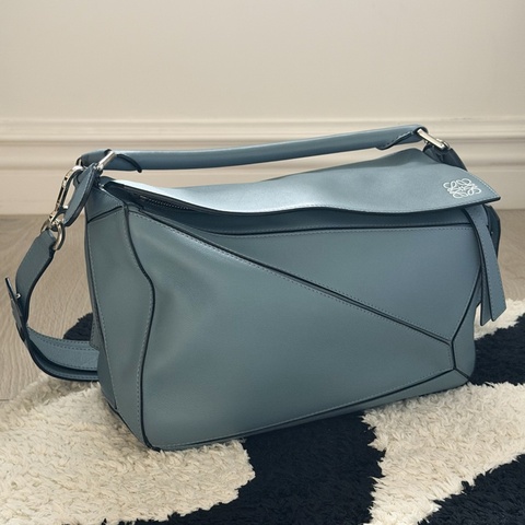 Loewe 羅意威 Puzzle 拼圖包 中號霧霾藍 包況佳