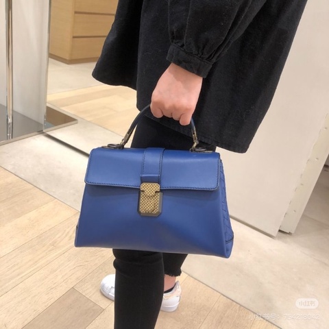 BV mini roma手提肩背包 藍色 20×12.5×9 9新 配件肩帶 塵袋