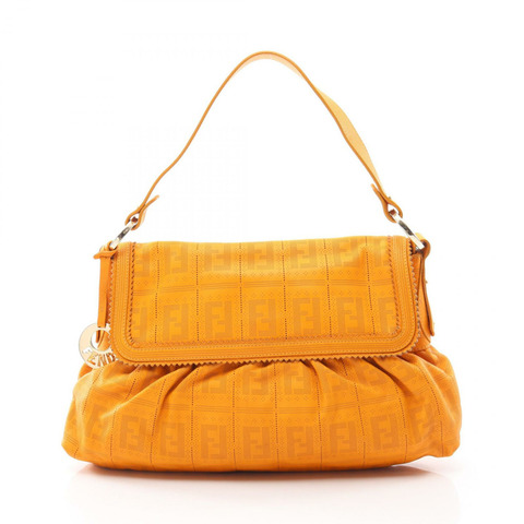 FENDI Zucca 橘色皮革肩背包（二手女款）