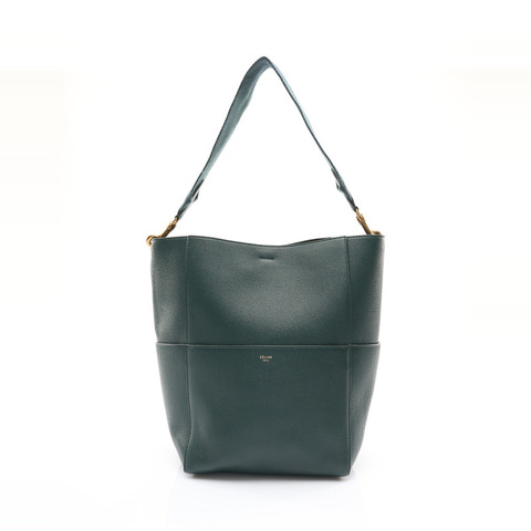 綠色 牛皮 Sangle bucket 肩背包【CELINE 賽琳】 176593AH4