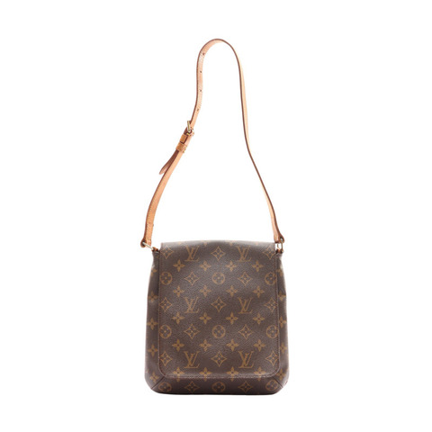 棕色 原花帆布 Musette Salsa 肩背包【LOUIS VUITTON LV 路易威登】 M51387