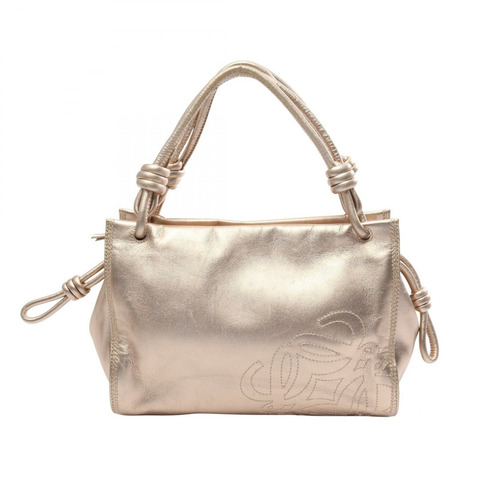 LOEWE Anagram 單肩手提包，金色皮革，二手女款