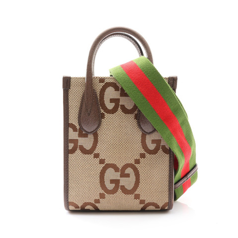 棕色 帆布 牛皮 Jumbo GG 兩用包【GUCCI 古馳】 699406