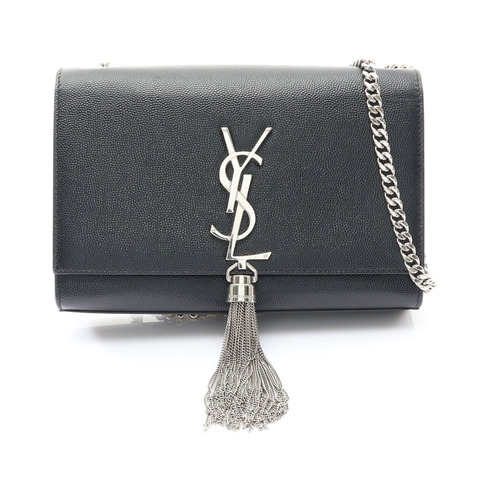黑色 粒面牛皮 KATE SMALL 流蘇 肩背包【SAINT LAURENT YSL 聖羅蘭】 474366