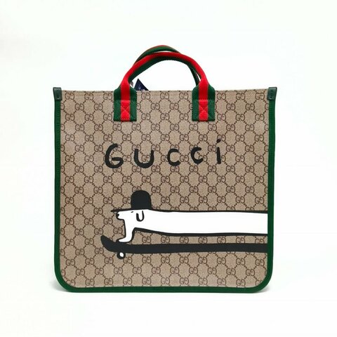 GUCCI 老花PVC印花托特包肩背包