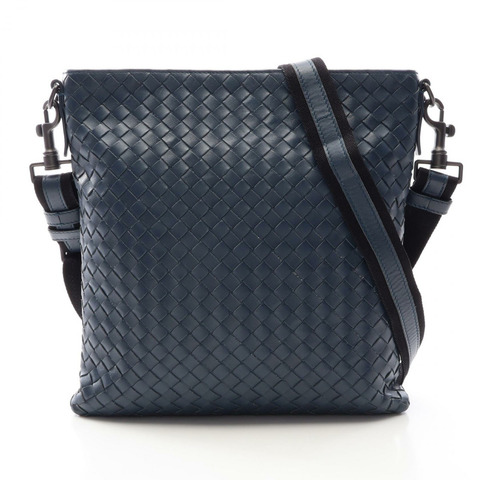 BOTTEGA VENETA Intrecciato 編織斜背單肩包，綠色皮革，二手女款