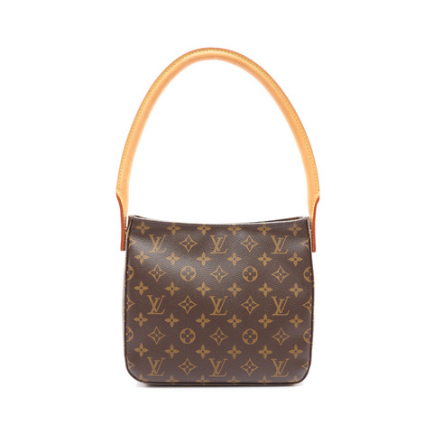 棕色 原花帆布 Looping MM 肩背包【LOUIS VUITTON LV 路易威登】 M51146