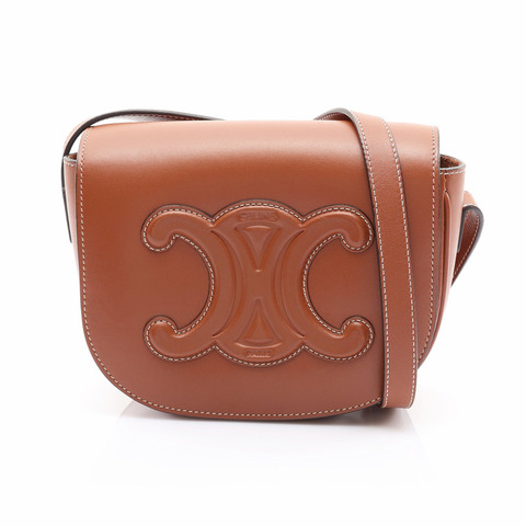 棕色 牛皮 Cuir Triomphe Folco 肩背包【CELINE 賽琳】 198263DU3